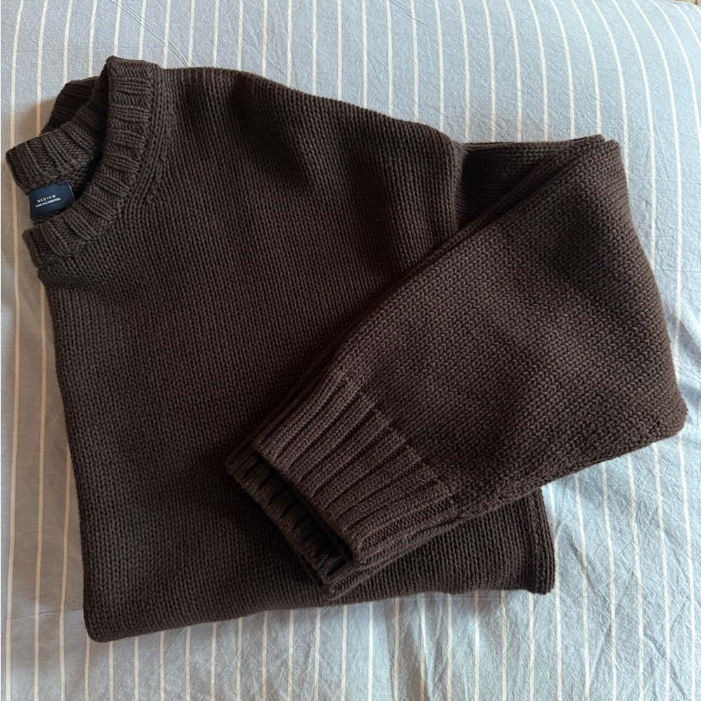 Brown GAP oversized sweater crewneck cotton